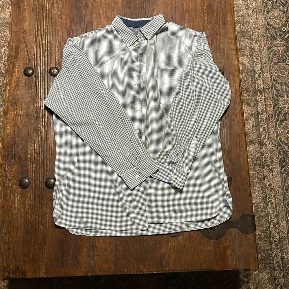 Van Heusen Blue Checkered Casual Shirt - Picture 1 of 3
